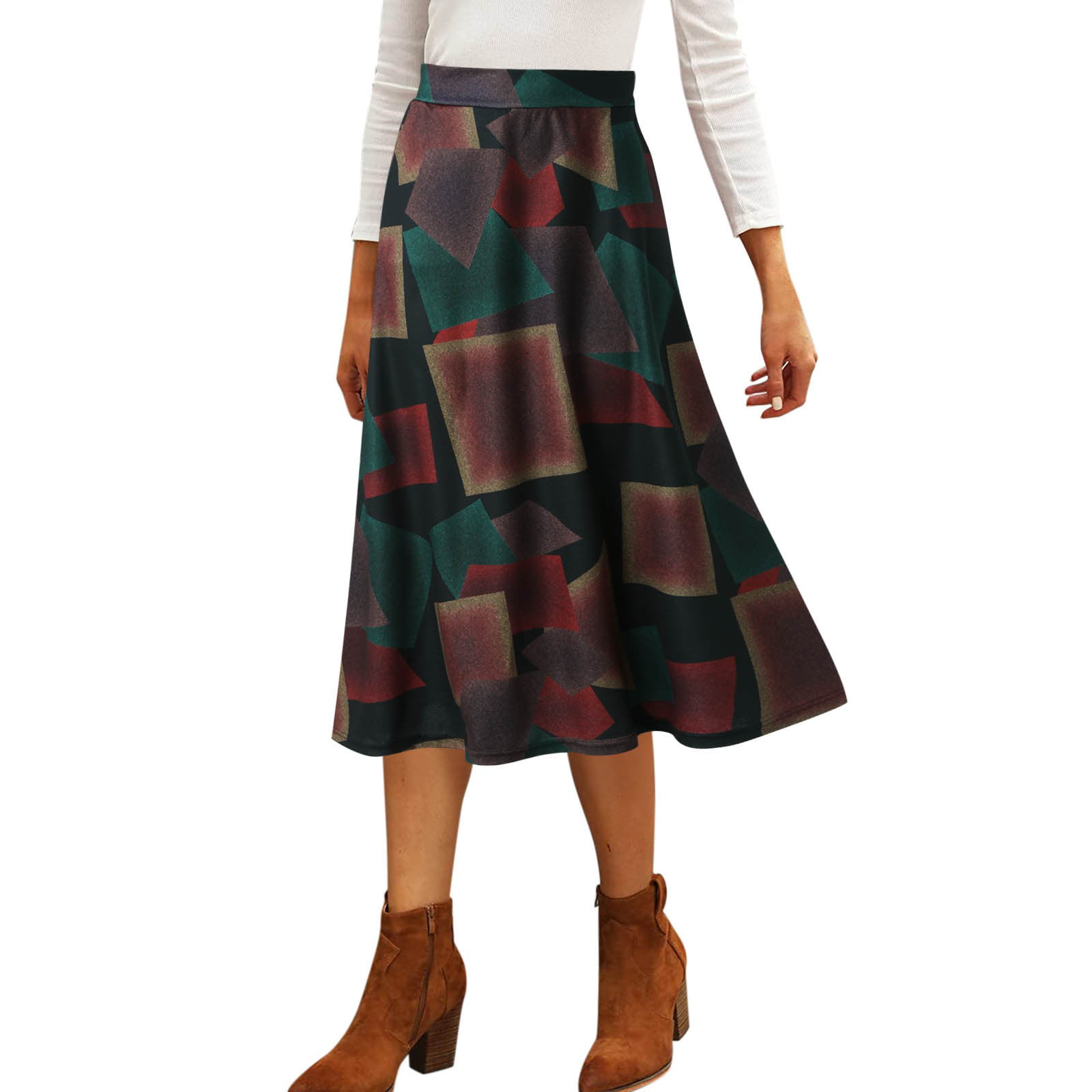 Aayomet Maxi Skirt Women's Plus Size Shirring High Waist Pleated Long Maxi  Skirt with Pockets,B M - Walmart.com