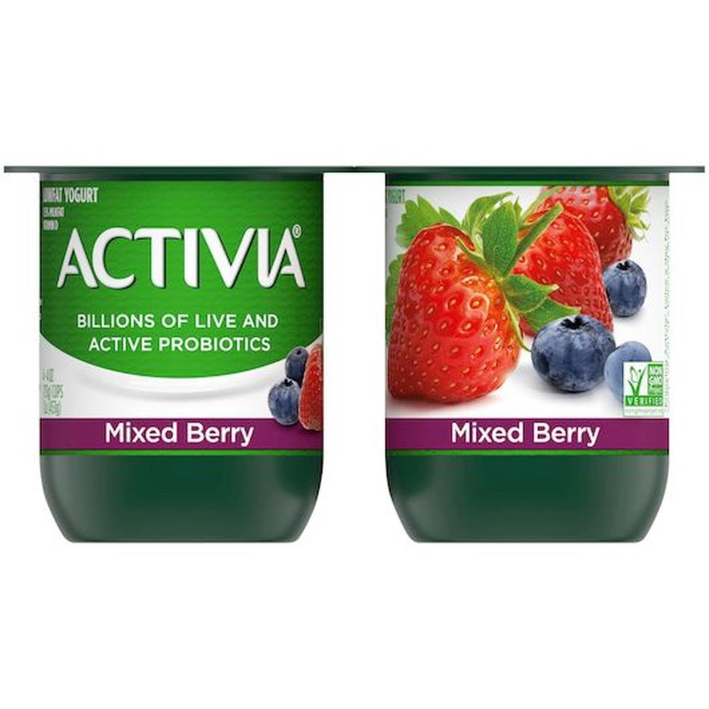 Activia Low Fat Mixed Berry Yogurt, 4 Ounce -- 24 per Case.