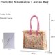 thumbnail image 3 of LHSHID Women Canvas Handbag Ethnic Style Tote Bag Retro Shoulder Bag with Tassels Summer Beach Bag Bohemian Top Handle Bag, 3 of 6