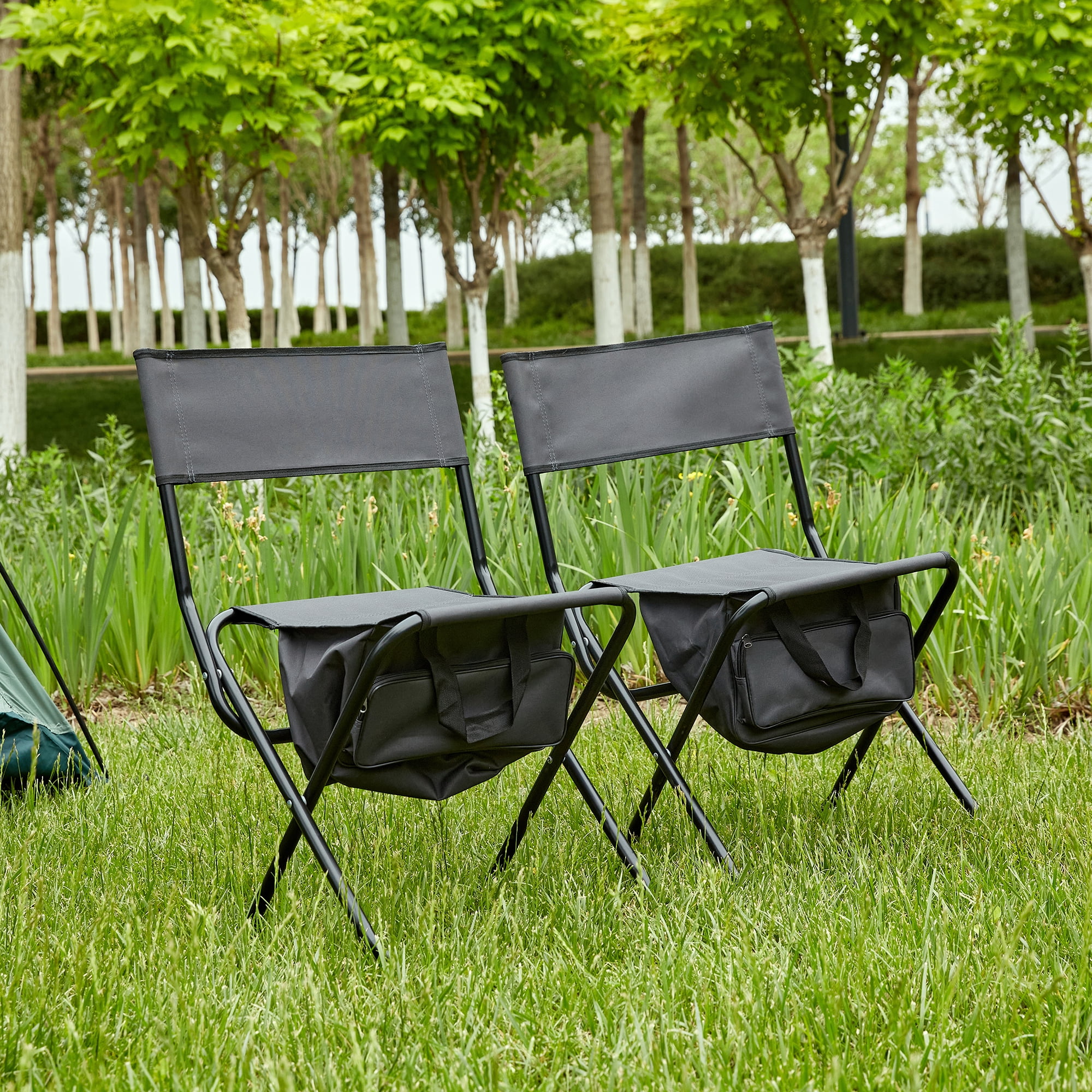 MAYEERTY 2-Piece Folding Outdoor Chair with Storage Bag