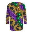 thumbnail image 4 of RKSTN Mardi Gras 3/4 Length Sleeve Womens Tops Oversized Crewneck Carnival Graphic Printed Three Quarter Sleeve T Shirt Women Casual Round Neck Funny Tuesday Carnival Party Loose Short Sleeve Shirt, 4 of 6