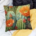 thumbnail image 2 of SHANXI Throw Pillow Covers Cottage Scene Blooming Flower Orange 24x24in, 2 of 5