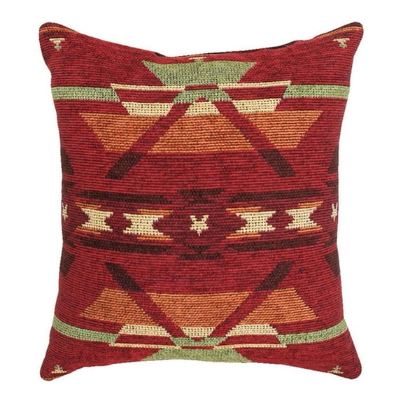 Manual Woodworkers & Weavers 20 x 20 in. Flame of 20 Tapestry Knife Edge Throw Pillow