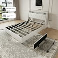 thumbnail image 2 of Full Size Bed Frame with Ergonomic Headboard, Full Platform Bed Frame with Outlets & Charger, Full Bed Frame with Storage Shelf, Bed Frame Full Size, Noise-Free, No Box Spring Needed, 2 of 7