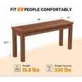 thumbnail image 2 of BOBOKY Outdoor Wooden Bench, 40” Porch Bench Outdoor Backless Garden Bench, Small Outdoor Bench for Deck Patio Entryway,Natural, 2 of 6