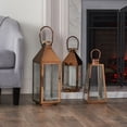 thumbnail image 3 of Noble House Peregrine Modern Stainless Steel Lantern Set in Rose Gold, 3 of 13