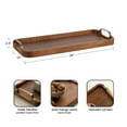 thumbnail image 6 of Kate and Laurel Farson Modern Decorative Wood Rectangle Tray with Handles, 10 x 24, Walnut Brown and Antique Brass, Transitional Rectangular Tray for Use as Entryway Tray Decor or Ottoman Serving Tray, 6 of 10