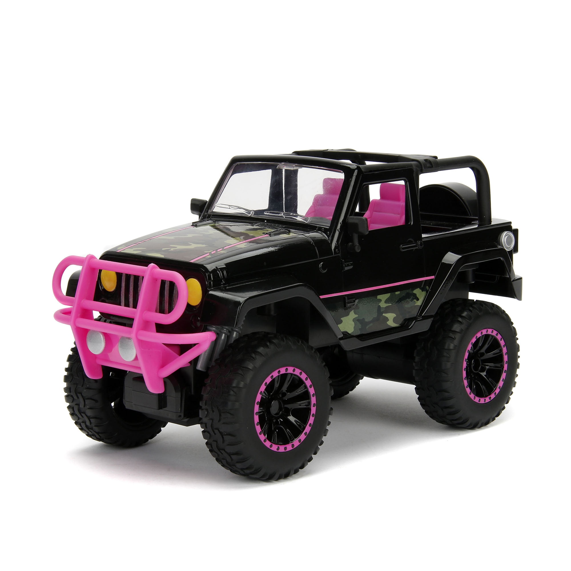 Jada Toys Girlmazing Jeep Wrangler RC Car 1 16 Scale Remote Control BLACK /& Camo