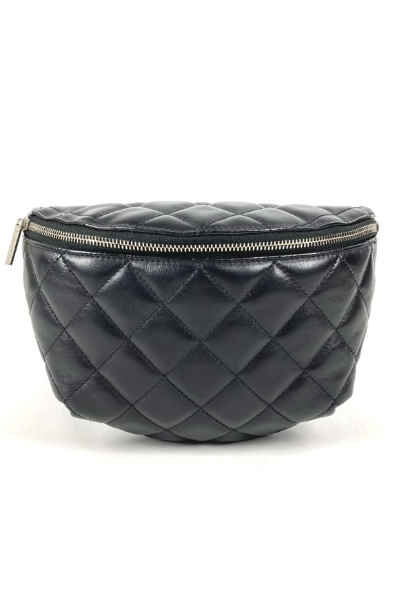 Pre-Owned CHANEL UNIFORM CC Coco Mark Matelass Belt Bag Shoulder Crossbody Waist Body Leather...