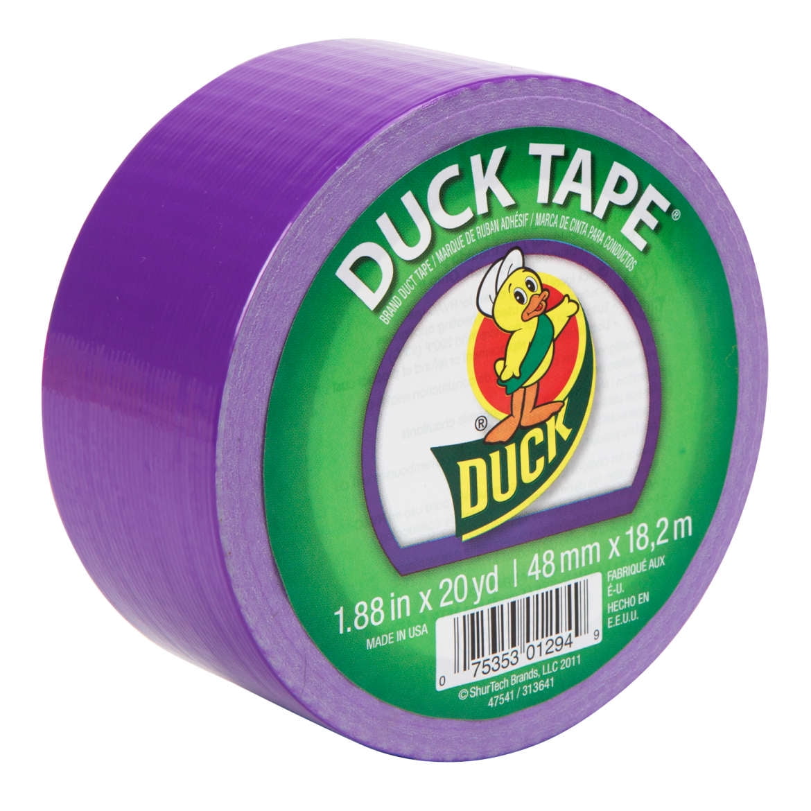 Color Duck Tape Brand Color Duct Tape, Purple, 1.88 In. x 20 Yd