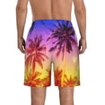 thumbnail image 3 of Naloa Palm Trees at Sunset Men's Beach Shorts, Surfing shorts, Swim trunks, Quick Dry Swim Trunks for Surfing Beach Fun - Large, 3 of 9