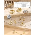thumbnail image 3 of LOLIAS Set de 15 pares de aretes planos con baño de oro de 14K, 3 of 9