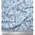 thumbnail image 1 of Soimoi Blue Cotton Poplin Fabric Flower Leaves Print Fabric by Yard 58 Inch Wide, 1 of 3