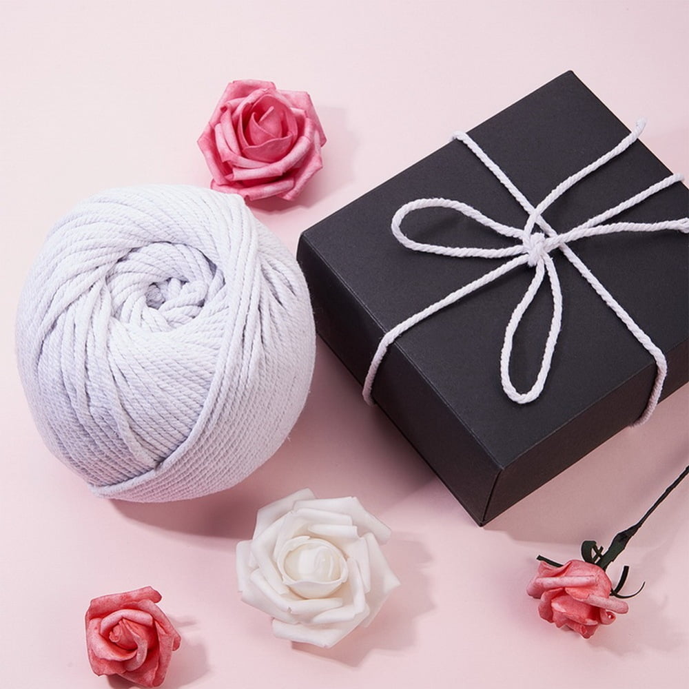 Macrame Cotton Cord Twisted Cotton Rope for Wall Hanging Plant Hangers Crafts and Wedding Decorations Floral White 3mm about 218.72 yards(200m)/roll
