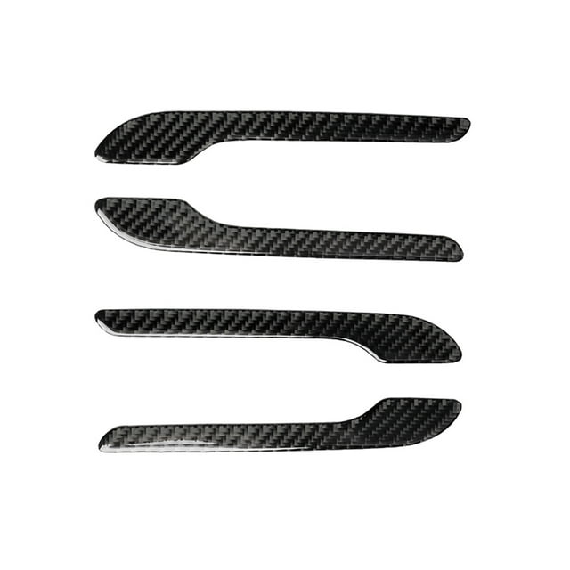 Remplacement de l'Enveloppe de la Poignée de Porte pour Tesla Modèle 3, Autocollant en Fibre de Carbone (un Ensemble de 4 Pièces)
