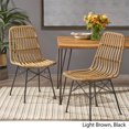 thumbnail image 2 of Noble House Dimitri Indoor Modern Wicker Dining Chairs, Set of 2, Light Brown,Black, 2 of 5