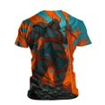 thumbnail image 5 of Men Japanese Samurai Dragon Graphic Crew Neck T-Shirt, Loose Fit Short Sleeve Cool Oriental Print Basic Tee Summer Street Casual Daily Tops(Orange1,XXXXXL), 5 of 5