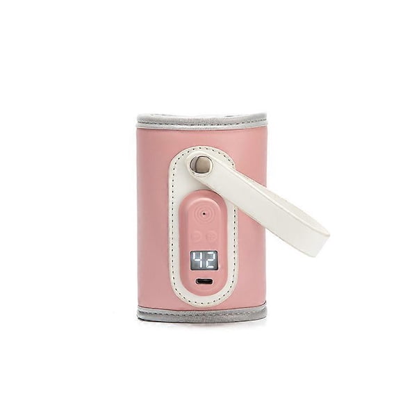 USB Bottle Warmer on the Go, USB Heating Portable Car Travel Milk Bottle Warmer, Keep Milk Warm Pink(Power Bank NOT Include)