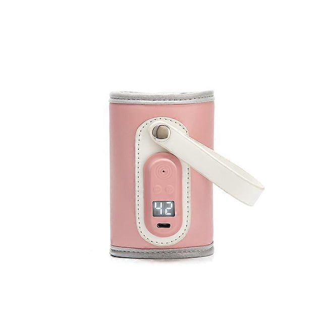 USB Bottle Warmer on the Go, USB Heating Portable Car Travel Milk Bottle Warmer, Keep Milk Warm Pink(Power Bank NOT Include)