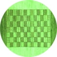 thumbnail image 1 of Ahgly Company Indoor Round Checkered Green Modern Area Rugs, 8' Round, 1 of 4