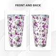 thumbnail image 3 of Picia Rose Flowers Pattern 20 oz Tumbler Stainless Steel Vacuum Insulated Coffee Ice Cup Double Wall Travel Flask Dual Lid Water Bottle, Eco-friendly Car Cup-Without Straw, 3 of 8