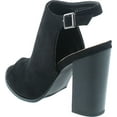 thumbnail image 3 of Betani Jillian-1A Women's Ankle Strap Cut Out Back Block Heel Ankle Booties, Black, 8.5, 3 of 7