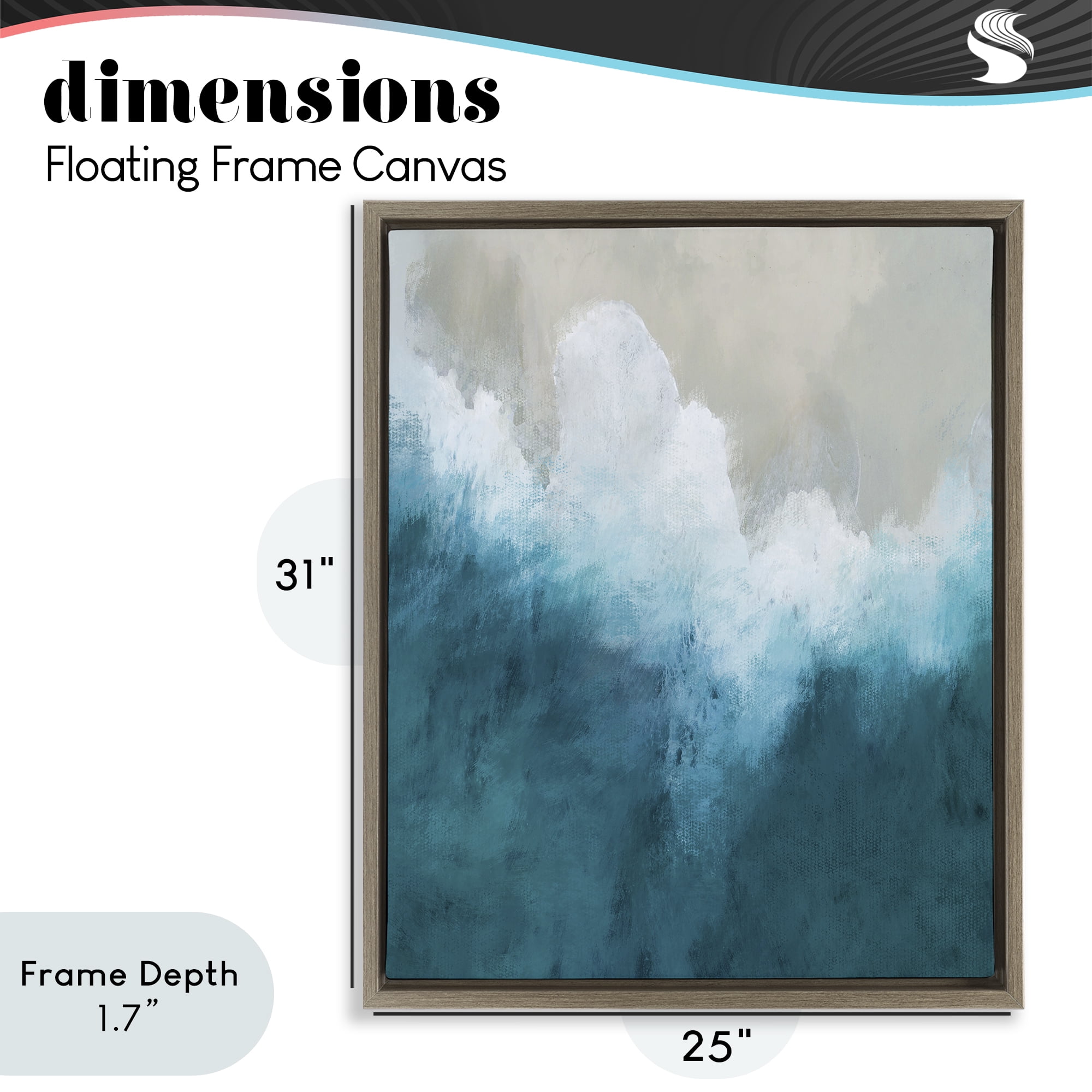 Stupell Industries Aerial Tide Abstraction Brown Framed Floater Canvas Wall Art, design by Denise Brown