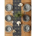 thumbnail image 6 of Abstract Floral Table Runner, Vintage Navy Blue Moroccan Circle Geometric Art Cotton Linen Kitchen Table Decoration Washable Dining Tabletop Runners for Home Party Decor 13x72 Inches, 6 of 9