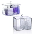 thumbnail image 4 of Clear Plastic Organizer Box Makeup Divided Box With Lid For Makeup Brushes Lipsticks, 4 of 6