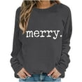 thumbnail image 5 of Craaazy Merry Christmas Shirt for Women Christmas Printed Crewneck Pullover Sweatshirts Funny Xmas Fashion Holiday Tops Gifts for Women, 5 of 6