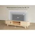 thumbnail image 3 of Innovar Home TV Stand for 75 inch TV - Modern TV Stand for TVs up to 75" Wood TV Stand W/ Storage & Adjustable Shelves, Low Profile TV Console Media Cabinet Entertainment Center for Living Room,Oak, 3 of 15