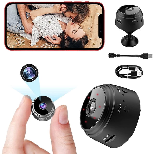Mini cámara espía, cámara inalámbrica 1080p Full HD con audio y video, cámara de vigilancia de seguridad para el hogar con monitor de bebé secreto oculto con movimiento de visión nocturna