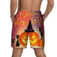 thumbnail image 3 of Kdxio Halloween Pumpkin Print Men'S Swim Trunks With Compression Liner 7 Inch Inseam Quick Dry Swim Shorts, 3 of 7