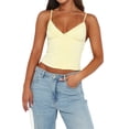 thumbnail image 1 of ZAXARRA Women's Summer Mini Sling Vests Sleeveless Backless Deep V Neck Lace Floral Tops, 1 of 5