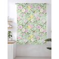 thumbnail image 2 of Sheer Curtains 63 Inch Length, Sage Green Spring Floral Semi Sheer Curtains Light Filtering Window Treatment, Elegant Farmhouse Flowers Birds Watercolor Privacy Voile Drapes 52x63 Inch, 2 of 7