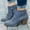 Blue, variant on UTTOASFAY Clearance Shoes Women Boots,Winter New Warm Women's Shoes Thick Heel Zipper Ankle Boots Rollbacks