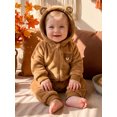 thumbnail image 3 of RUINIXCW Newborn Baby Halloween Bear Costume Infant Boy Girl Cosplay Animal Outfit Fall Winter Snowsuit Fleece Jumpsuit Long Sleeve Zip Hood Romper, 3 of 10