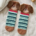 thumbnail image 3 of ManxiVoo Cozy Animal Print Slipper Socks with Non-Slip Grip for Indoor and Outdoor Winter Comfort L Size Green, 3 of 3