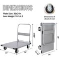 thumbnail image 5 of M optimized Platform Truck Cart 2000 LBS Load Capacity, Foldable Steel Hand Push Dolly with 6" TPR Wheels, Heavy Duty Flatbed Hand Cart 36" x 24" for Loading and Moving, Home Office Warehouse, 5 of 7