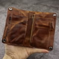 thumbnail image 2 of Handmade Wrinkle Wallet,Cow Leather Mens Wallets,Retro Leather Money Clips,Crazy Horse Card Holder,Light Brown, 2 of 6