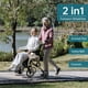 thumbnail image 3 of Andador y silla de transporte 2 en 1 ELENKER para personas mayores, andador plegable con asiento ancho y amortiguador, color champán, 3 of 5