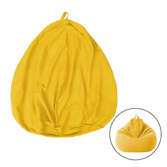 AUQ Bean Bag Cover,Clean-Friendly Form Bean Bag for Stuffed Animals Storage,Compound Stitchwork Bean Bag Chair Cover,Yellow1