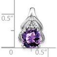 thumbnail image 3 of 14K White Gold Cushion Amethyst And Diamond Pendant (Width 9.9) (Length 16.1) - Jbsp, 3 of 5