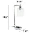thumbnail image 3 of Lalia Home 18.8" Modern Iron Desk Lamp with USB Port and LED Bulb, Chrome, 3 of 6