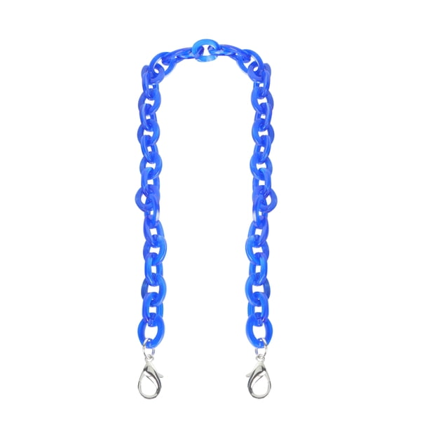 EeaseMX Cadena decorativa de acrílico de 60 cm de largo para bolso de mano, con hebilla de aleación de doble extremo, correas de repuesto para bolsos pequeños (azul)