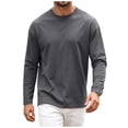 thumbnail image 3 of OYXSER Men's Long Sleeve T Shirt Crew Neck Cotton Soft Lightweight Basic Tee 9 Colors S-3XL, 3 of 9
