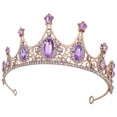 thumbnail image 4 of Miangastore Purple Rhinestone Crown for Women Vintage Style Wedding Hair Accessory 0.87x0.43 Inches, 4 of 8