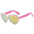 thumbnail image 1 of LongKeeper-gafas De Sol con forma De corazón para niñas, bonitas gafas De Sol con forma De ojo De gato, protección UV, espejo, coloridas qym unisex, 1 of 2