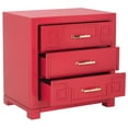 thumbnail image 2 of SAFAVIEH Raina Three Drawer Greek Key Night Stand Red, 2 of 13