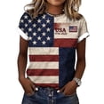 thumbnail image 5 of JFGHDG T Shirt Men'S Star Stripes Independence Day Tee Retro Flag Graphic Shirt Hawaiian Anniversary Patriotic Shirt Men'S Crewneck Flag Graphic Tee Dark Blue XL, 5 of 8
